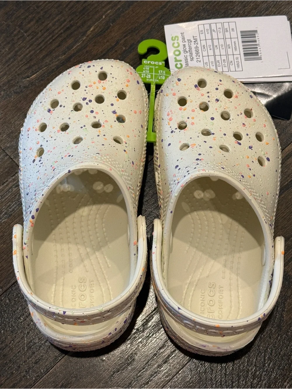 CROCS Kids Classic Clog in Cream with Multicolor Speckle